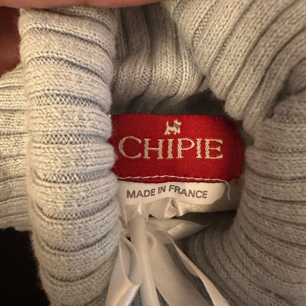 Chipie French Knit Sweater Dress Sage Green Ruffle Hem Turtleneck Girls 4Y - Picture 3 of 5